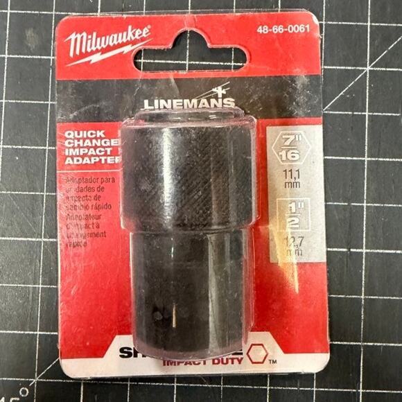 Milwaukee Lineman's Shockwave Impact Adapter 1/2" Female to Quick Charge New - Picture 1 of 2